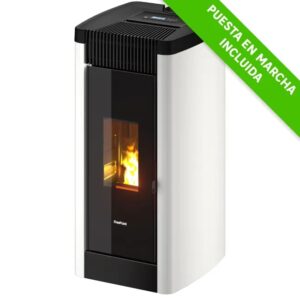 Estufa de pellet canalizable STEEL 9kW Wifi blanca