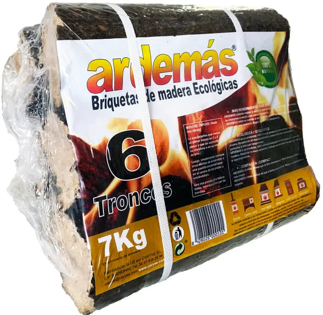 Pack de briquetas de madera CARYSE de 7 kg